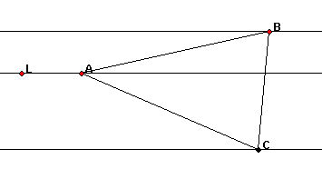 3 parallel lines + triangle