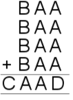 BAA+BAA+BAA+BAA=CAAD