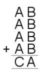 AB+AB+AB+AB=CA