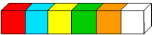 six interlocking cubes of different colours