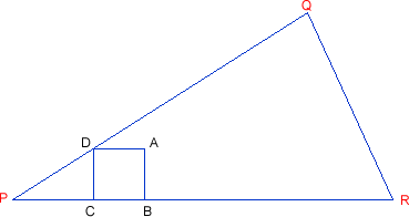 Small square drawn in left-hand corner of the triangle