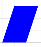 parallelogram with base 2 and height 3 (top moved 1 unit to the right relative to the base)