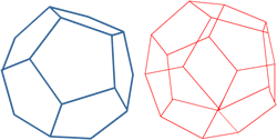 dedecahedron solid and wireframe