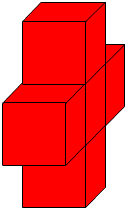 five red cubes