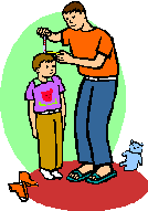 measuring a boy's height