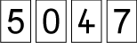 digit cards 5, 0, 4 and 7