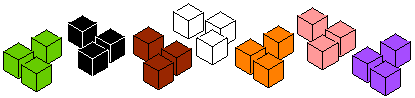 piles of different coloured cubes