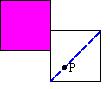 pink square with adjacent white square
