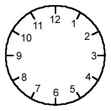 Clock face numbered 1--12