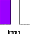 one purple and one white rectangle