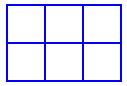 A 2 by 3 rectangle