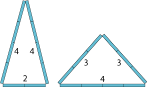 two triangles from 10 sticks