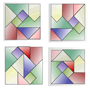 Square tangram ten piece solution