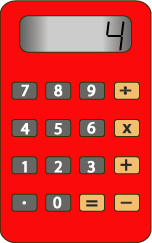 calculator showing the number 4