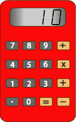 calculator showing the number 10