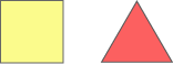 yellow square, red equilateral triangle