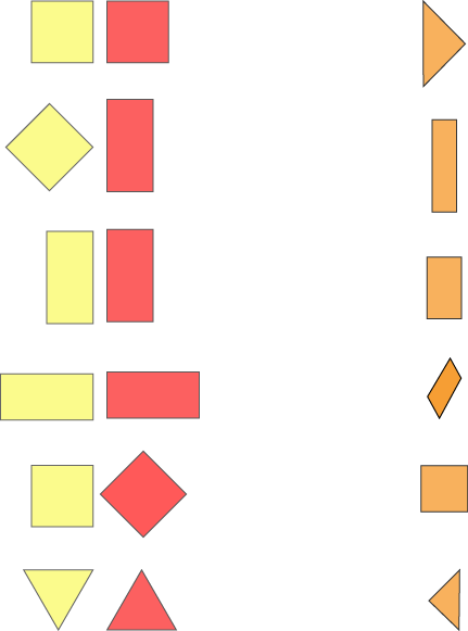 pairs of shapes to match with shapes of overlap