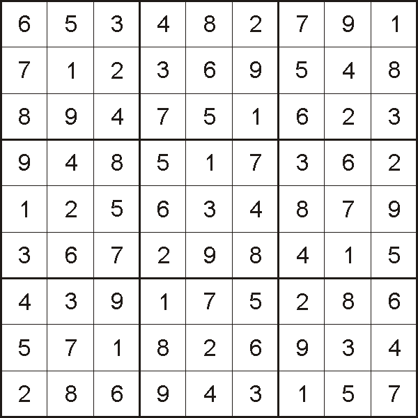 Produkt Sudoku Solution