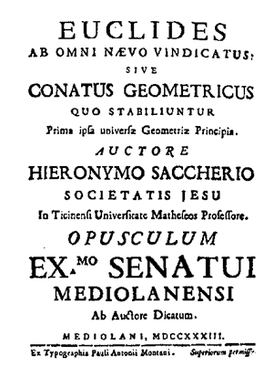Saccheri title page
