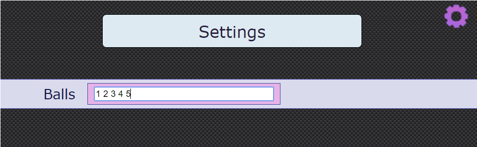 Settings menu for Odds and Evens interactivity