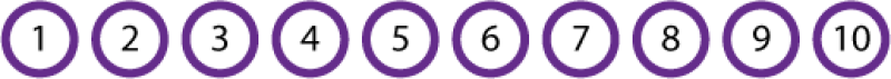 Counters with the numbers 1 to 10.