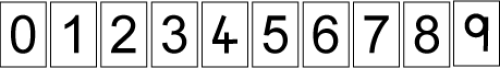 Cards with digits 0 to 9 in order.