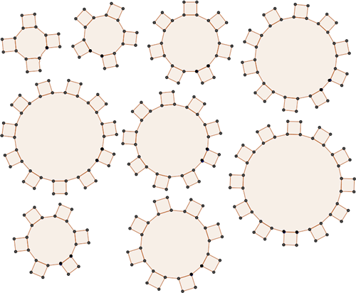 Different cogs with 4, 5, 6, 7, 8, 9, 10, 11, or 12, teeth.