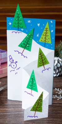 A homemade children's Christmas card.