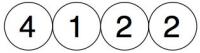 4 numbers in circles reading 4, 1, 2, 2 from left to right.
