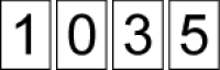 Cards 1, 0, 3, 5 in that order.