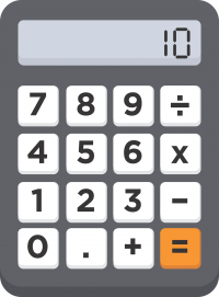 Calculator displaying the number 10.