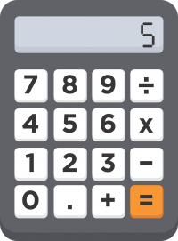 Calculator displaying the number 5.