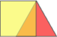 The square and triangle overlapping.