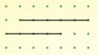Two parallel lines which have a gradient of 0.