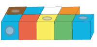 Multilink cubes representing the number 9 as a row of 4 and a row of 5.