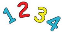 Colourful numbers 1, 2, 3 and 4.