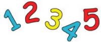 Colourful numbers 1, 2, 3, 4 and 5.