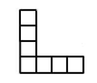 7 squares arranged together such that they form an L shape which has height 4 and width 4.