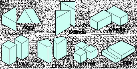 Cubes Cut into Four Pieces