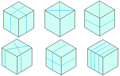 Cubes Cut into Four Pieces