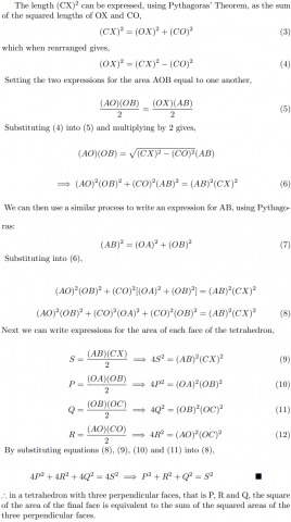 Pythagoras for a Tetrahedron