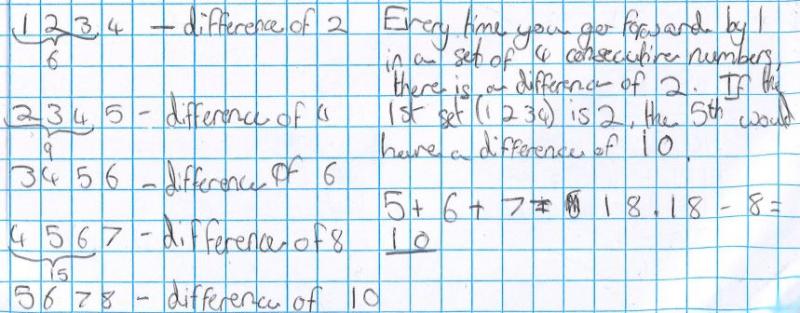 Starting to explore four Consecutive Numbers