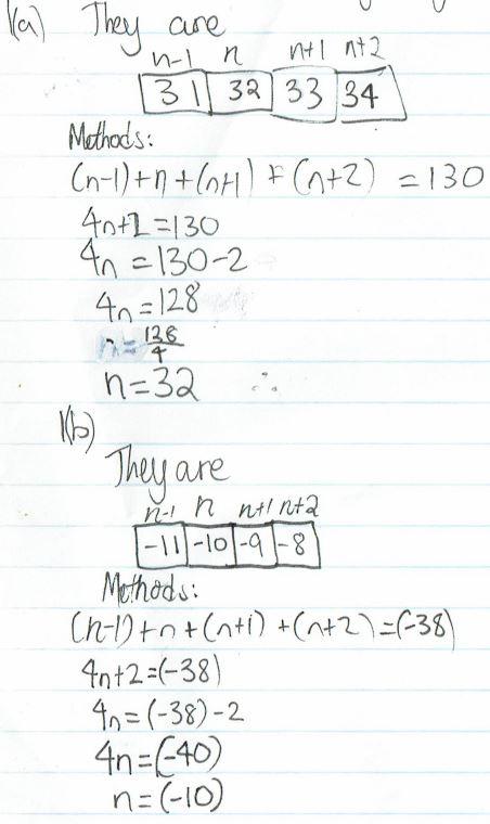 Starting to explore four Consecutive Numbers