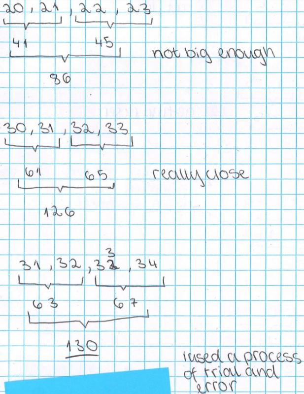 Starting to explore four Consecutive Numbers