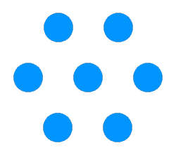 Number Talks Seven blue dots arranged in a hexagon pattern - one blue dot is inside the hexagon.