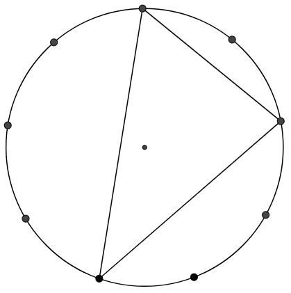 Triangles in circles