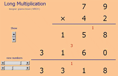 Excel Interactive Resource: Long Multiplication