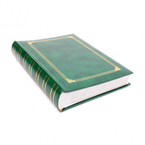 A green book.