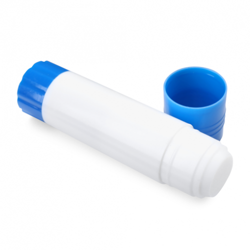 A glue stick with the lid off.