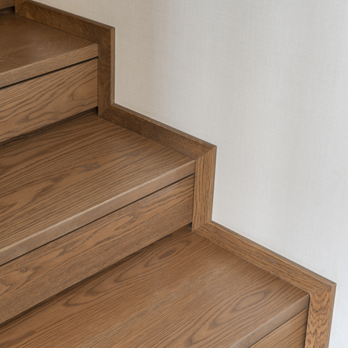 Wooden stairs.